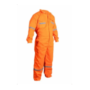OVEROL DE DRILL NARANJA CON REFLECTIVO TALLA S