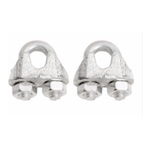 ABRAZADERA DOBLE PARA CABLE DE ACERO 1/8'' X 2 UNIDADES