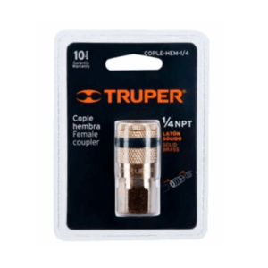 ACOPLE RÁPIDO LATÓN NPT 1/4" HEMBRA TRUPER 19084